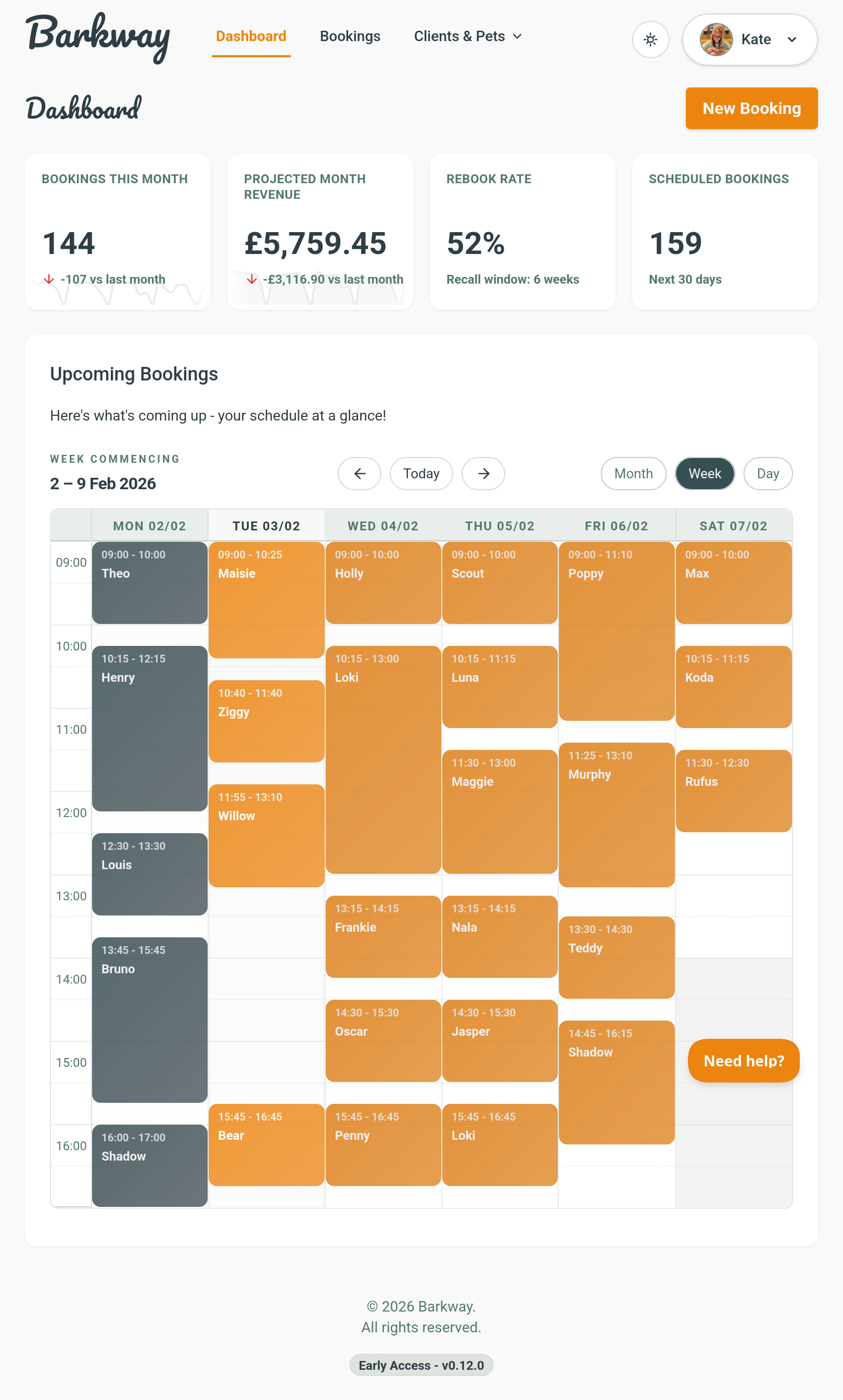 Barkway dashboard preview